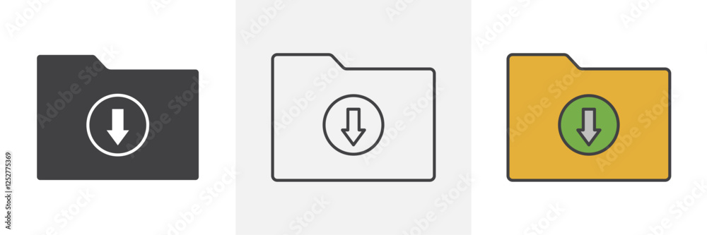 Folder download icons pack for website designs Folder download icons pack for website designs