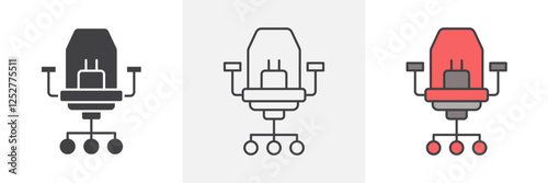 Gaming chair icons pack for website designs
