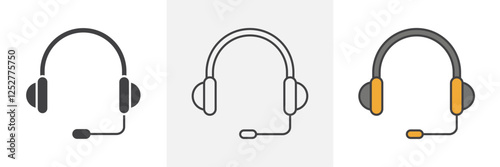 Headset icons pack for website designs