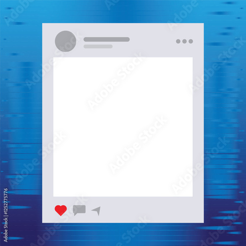 Social Media Post Template with Transparent Background on Digital Blue Gradient