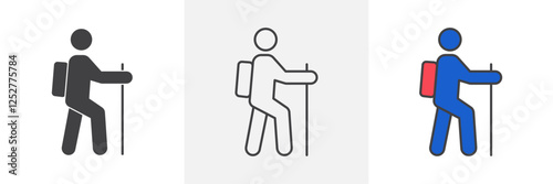Hiking icons pack for website designs