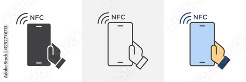 NFC communication icons pack for website designs