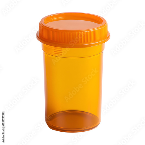 Amber Plastic Pharmacy Pill Bottle Container, ChildResistant Cap photo