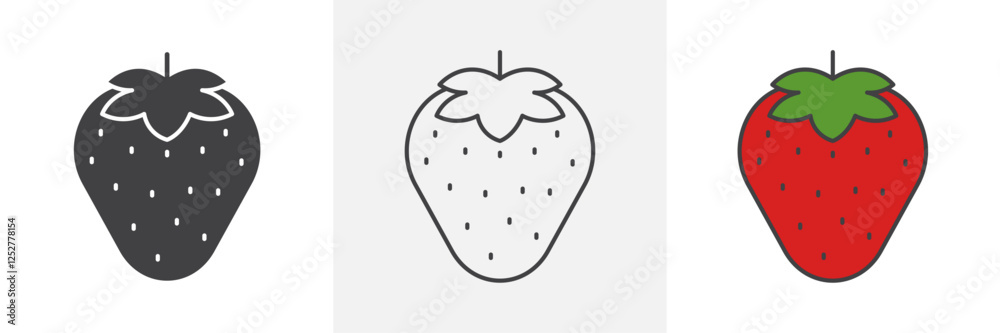 Fototapeta premium Strawberry icons pack for website designs
