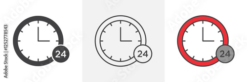 Time twenty four icons pack for website designs