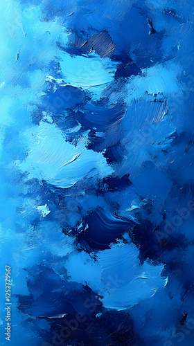 Abstract Blue Textured Painting