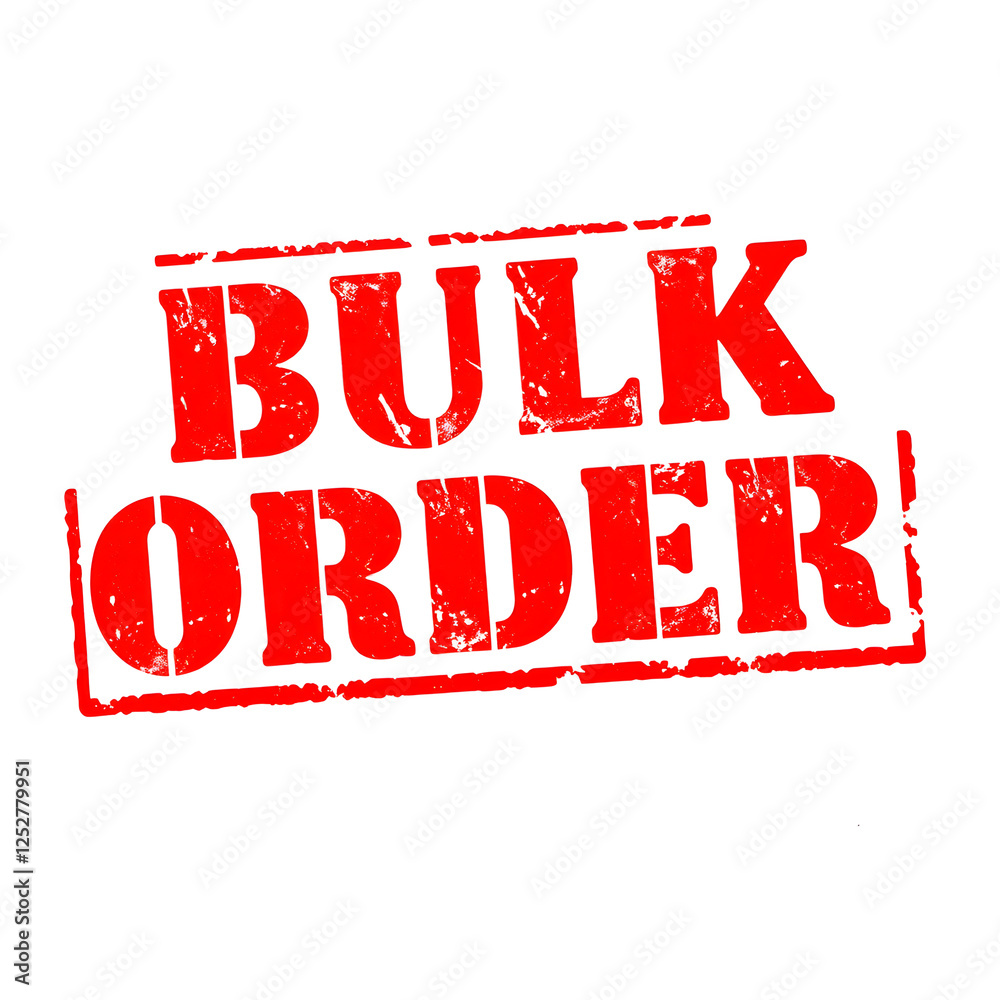 Bulk Order text stamp red rubber stamp on white background. Generative AI Bulk Order text stamp red rubber stamp on white background. Generative AI
