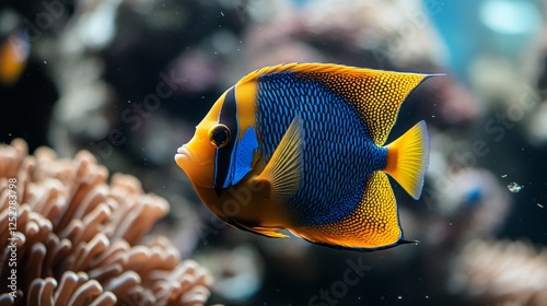 Exotic Angelfish, A Symphony of Color and Life in its Ocean Habitat photo