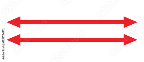 double side long and thin arrow icon set. flat style left and right long arrow icon. vector illustration.