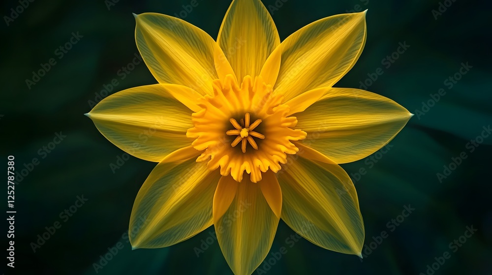 Obraz premium Bright Yellow Flower with Intricate Petals and Green Background