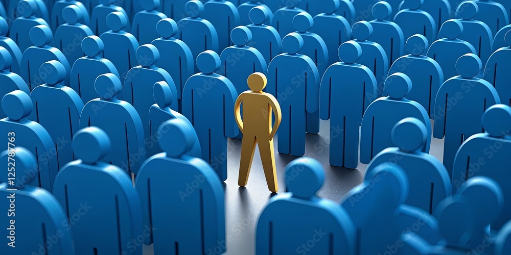 Fototapeta premium A man stands out in a crowd of people