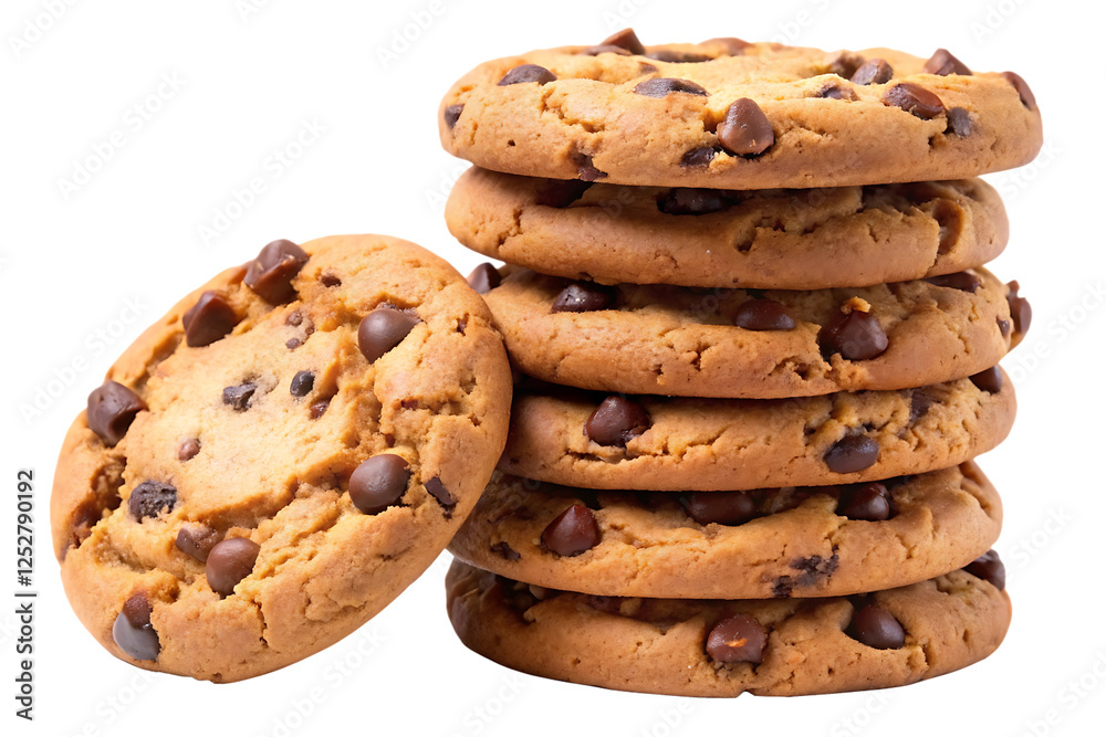 stack of chocolate chip cookies image isolated on transparent background stack of chocolate chip cookies image isolated on transparent background