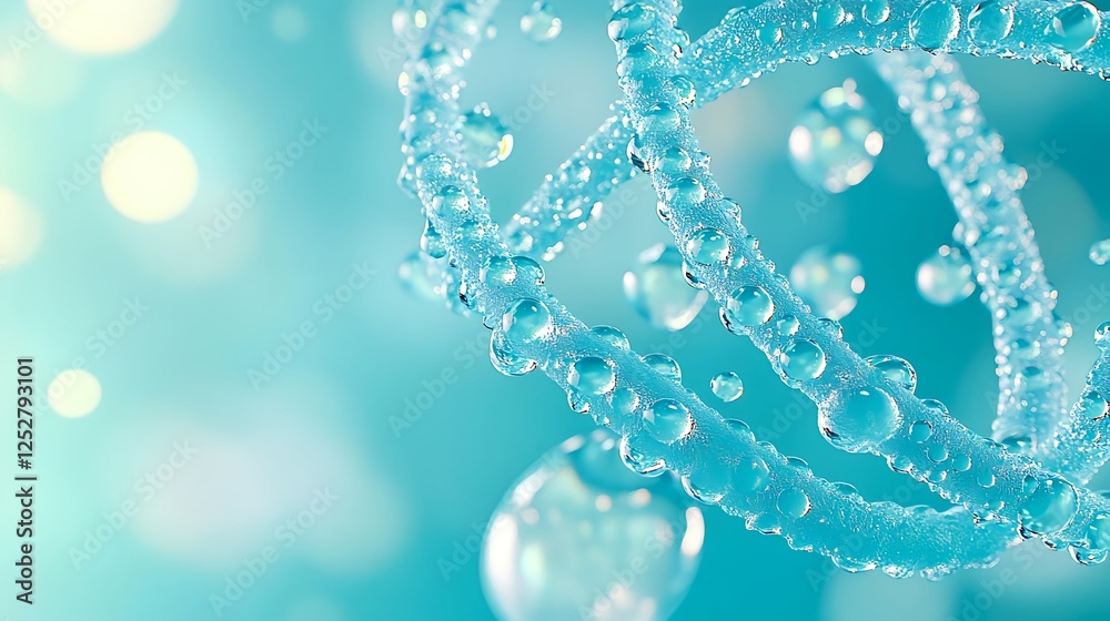 Aqua DNA: Water Droplets on Helix - Abstract Backgrounds