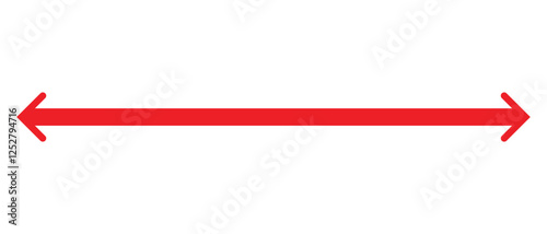 double side long and thin arrow icon set. flat style left and right long arrow icon. vector illustration.