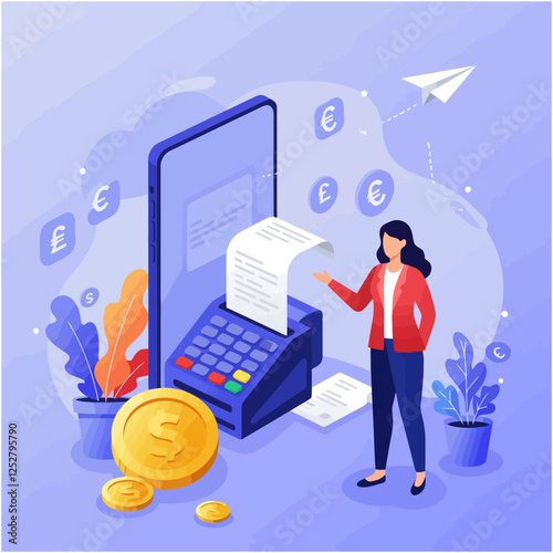 Mobile Payment Processing Illustration Modern Technology
