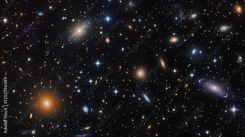 Fototapeta premium 無数の銀河が輝く壮大な宇宙空間