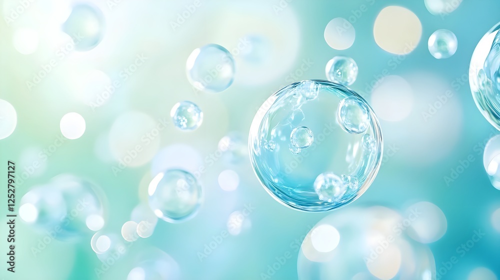 Abstract Bubbles, Aqua Background, Teal - Soft focus Abstract Bubbles, Aqua Background, Teal - Soft focus