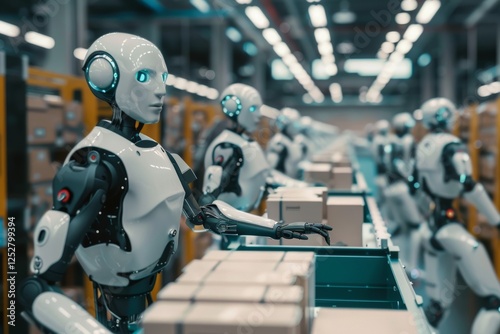 Wallpaper Mural Robots Collaborate in a Modern Factory Setting to Streamline Production Processes and Enhance Efficiency in Assembling Products Torontodigital.ca