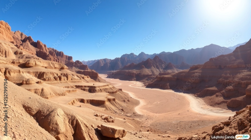 Stunning Desert Canyon Landscape Panoramic View Stunning Desert Canyon Landscape Panoramic View