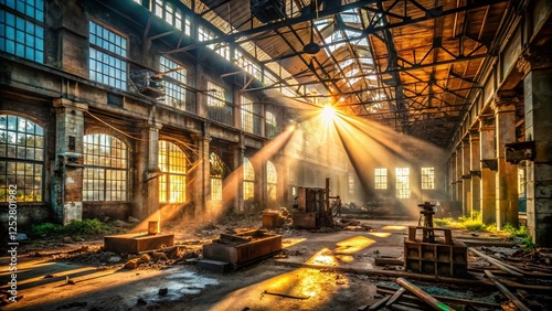 Abandoned Factory Interior Urban Exploration Photography - Biz Plan Concept photo