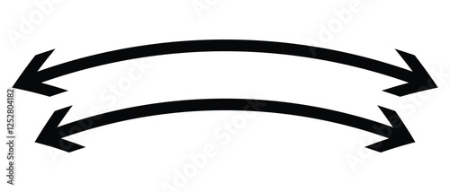 double wave long curved arrow icon. double arrow icon on white background.