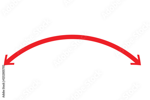 double wave long curved arrow icon. double arrow icon on white background.