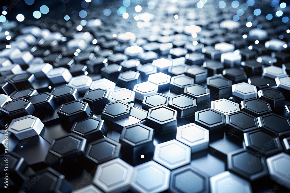 Abstract Black and White Hexagon Background: High-Resolution Stock Photo Abstract Black and White Hexagon Background: High-Resolution Stock Photo