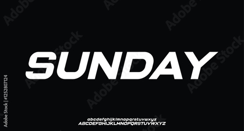 Sunday italic modern minimal abstract alphabet fonts. Typography technology, electronic, movie, digital, music, future, logo creative font.