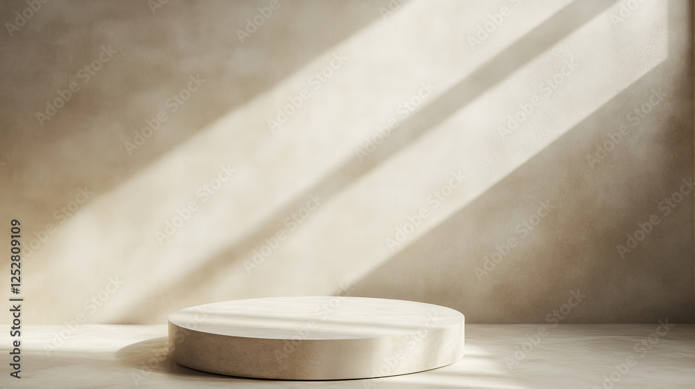 Minimalist product presentation with natural sunlight, soft shadows, and a modern concrete platform, ideal for branding, advertising, and social media content Minimalist product presentation with natural sunlight, soft shadows, and a modern concrete platform, ideal for branding, advertising, and social media content