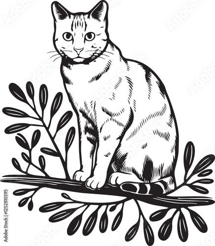 Cat silhouette illustration vector .