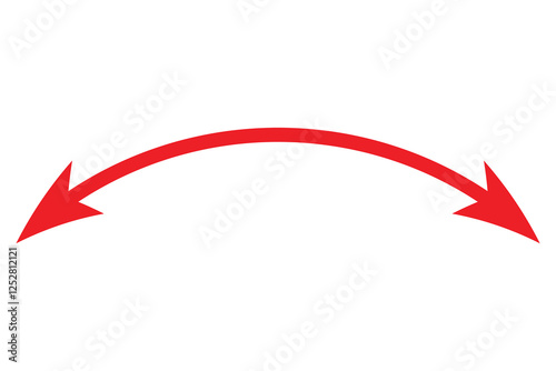 double wave long curved arrow icon. double arrow icon on white background.