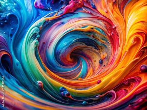 Wallpaper Mural Abstract Colorful Swirling Fluid Paint Art Design - Stock Photo Torontodigital.ca