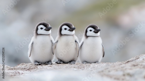 Antarctic Penguins, Cute Chicks, Natural Habitat, Wildlife Photography photo