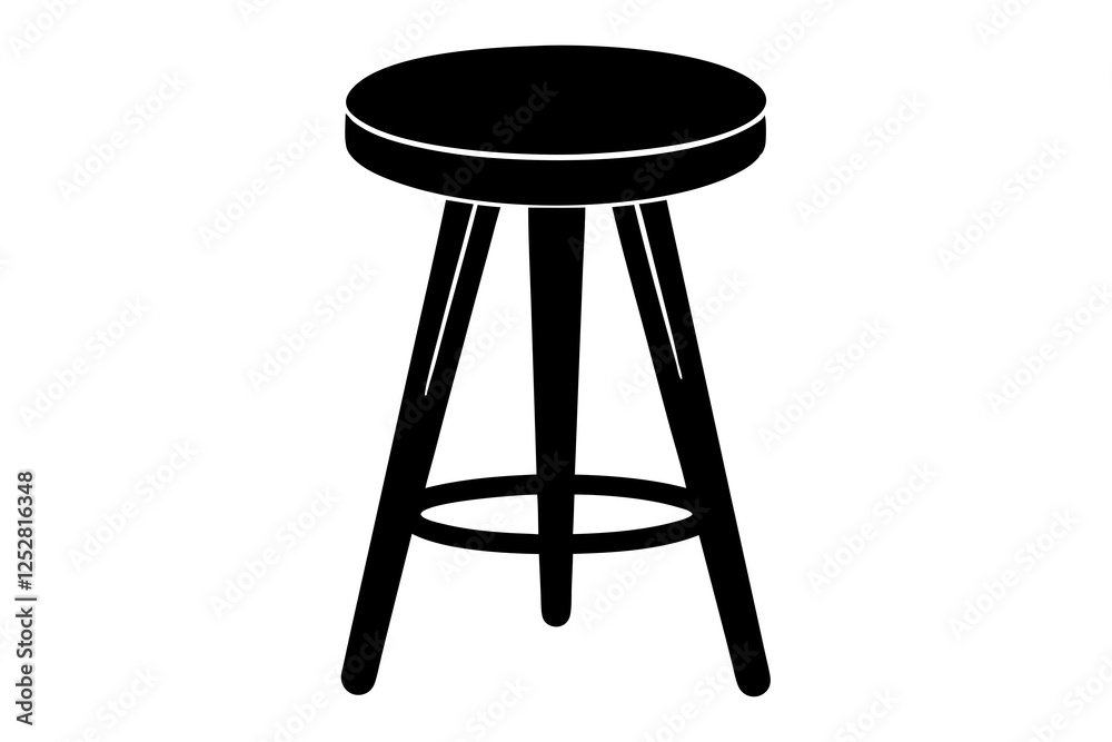 Stool Silhouette, Bar Stool Icon Vector Design Stool Silhouette, Bar Stool Icon Vector Design