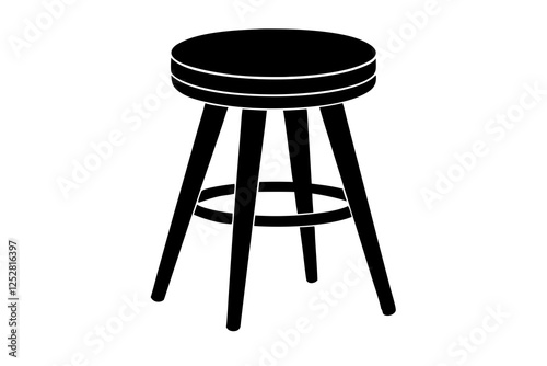 Stool Silhouette, Bar Stool Icon Vector Design