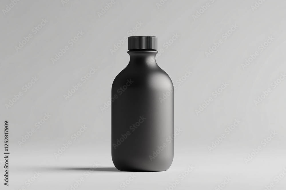 A sleek matte-finish bottle mockup standing upright, perfect for branding design A sleek matte-finish bottle mockup standing upright, perfect for branding design