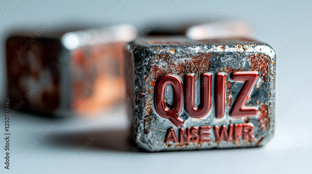 Text made of wood, plastic and scrap iron cubes Text made of wood, plastic and scrap iron cubes