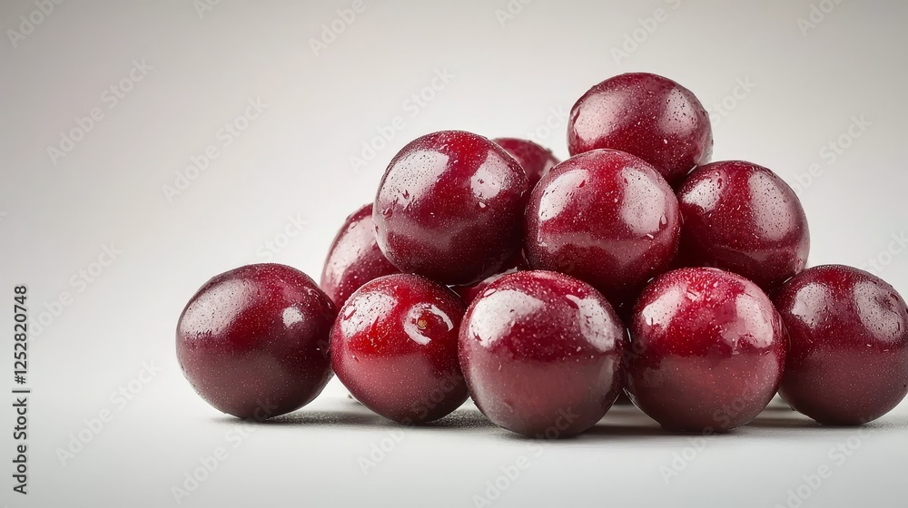 Fresh red cherries piled artfully studio setting high-resolution photograph soft lighting Fresh red cherries piled artfully studio setting high-resolution photograph soft lighting