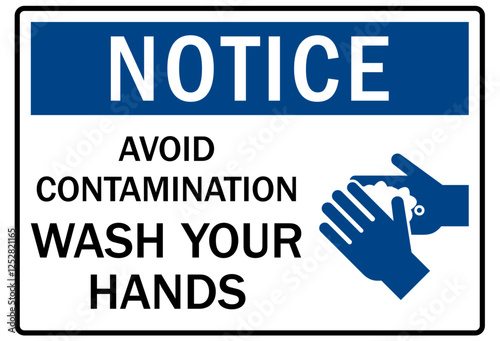 Employee must wash hand sign avoid contamination, wash your hands