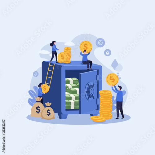 People Investing Money Safe Security Financial Growth