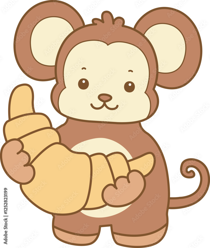Cute Monkey vector icon. Funny baby Monkey animal series stock illustration. life of fluffy Monkey designs. Cute Monkey vector icon. Funny baby Monkey animal series stock illustration. life of fluffy Monkey designs.