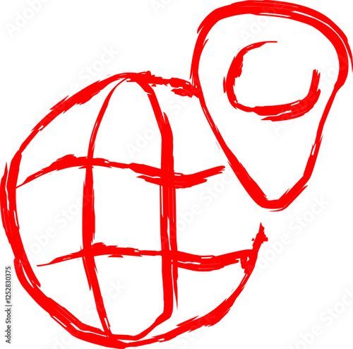 geolocation icon in doodle style