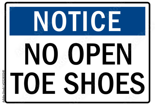 No open toed shoes sign photo