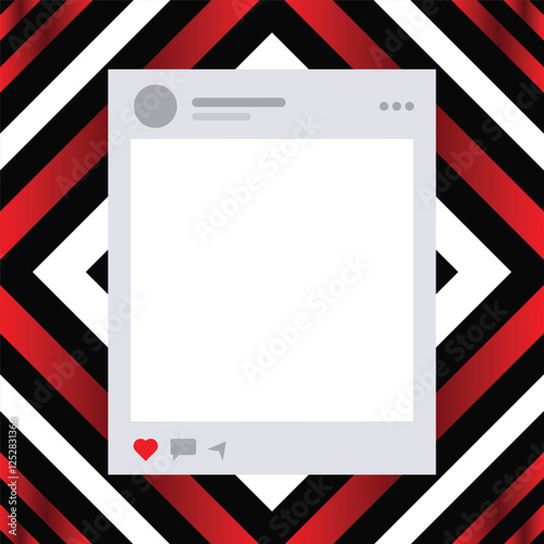 Social Media Post Mockup with Geometric Pattern Background