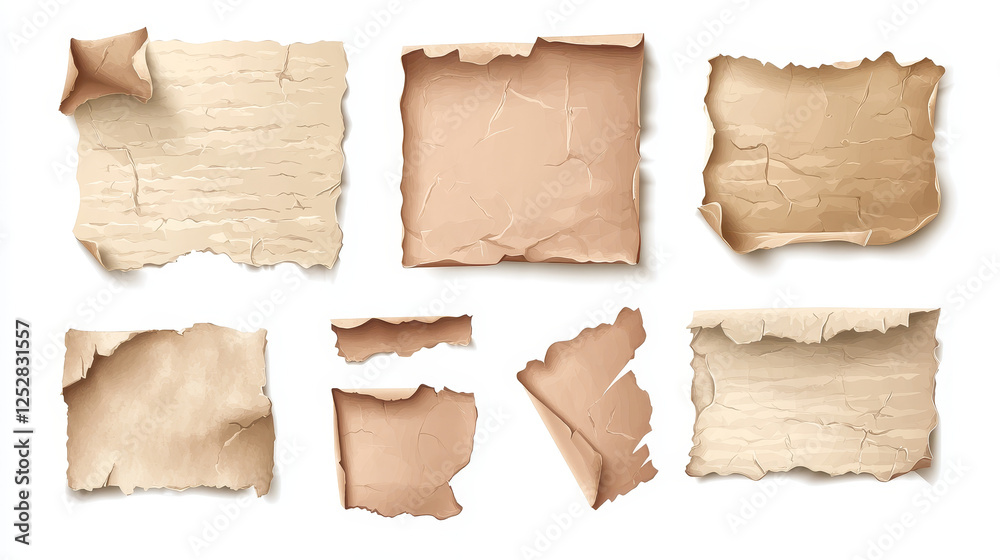 Pieces and fragments of torn paper. Realistic vector illustration set of broken and cut small sheets of notepad or cardboard for collage or scrapbook. Notebook pages and scraps with ragged borders. Pieces and fragments of torn paper. Realistic vector illustration set of broken and cut small sheets of notepad or cardboard for collage or scrapbook. Notebook pages and scraps with ragged borders.