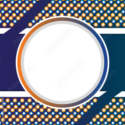 Abstract Geometric Background with Circular Frame and Colorful Dotted Design