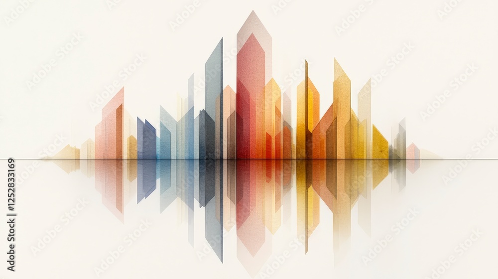 Fototapeta premium Abstract Colorful Geometric Shapes Reflective Symmetry Art Design for Background or Wall Decoration