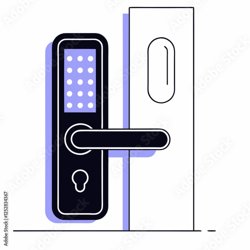 smart door lock vector