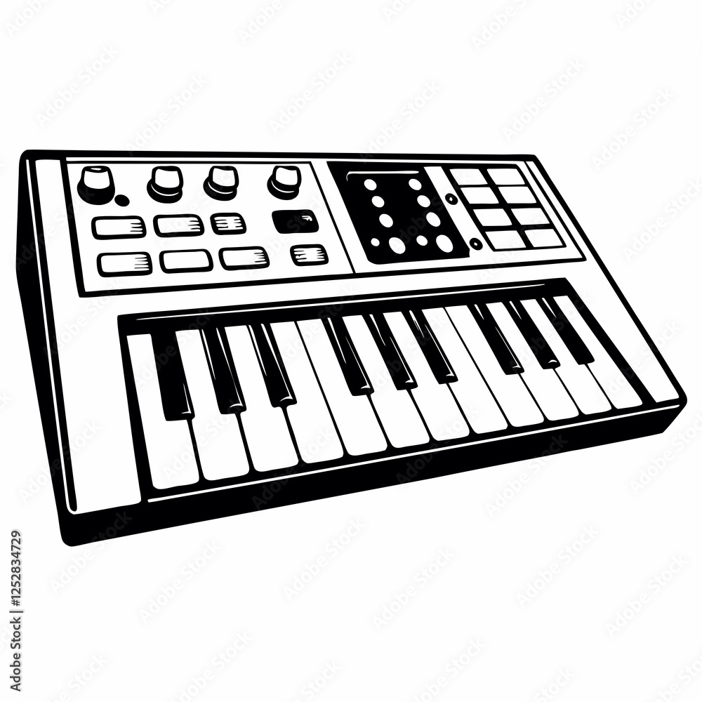 Fototapeta premium Synthesizer BW