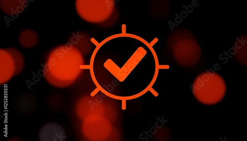 Glowing Orange Heart Icon On A Dark Background